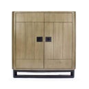 Cabinets Wooden Cabinet - 31" X 17" X 32" Natural MDF, Wood, Metal Door Corner Cabinet HomeRoots