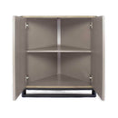 Cabinets Wooden Cabinet - 31" X 17" X 32" Natural MDF, Wood, Metal Door Corner Cabinet HomeRoots