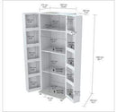Cabinets Wooden Cabinet - 66.1" White Melamine and Engineered Wood Storage Cabinet HomeRoots
