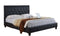 California King Size Platform Bed with Diamond Tufted Headboard, Black-Platform Beds-Black-Wood/Polyurethane-JadeMoghul Inc.