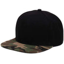 Camouflage Snapback Cap / Flat Baseball Cap-Black cap camo visor-JadeMoghul Inc.