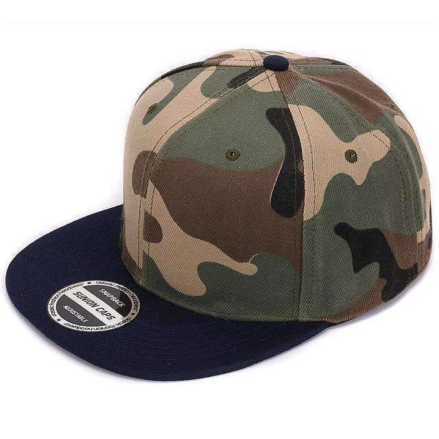 Camouflage Snapback Cap / Flat Baseball Cap-Navy camo-JadeMoghul Inc.