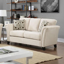 Campbell Contemporary Love Seat, Ivory-Loveseats-Ivory-Polyesterwood-JadeMoghul Inc.