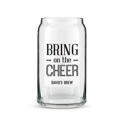 Can Shaped Glass Personalized - Bring on the Cheer Printing Gold (Pack of 1)-Personalized Gifts for Men-Gold-JadeMoghul Inc.
