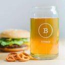 Can Shaped Glass Personalized - Typewriter Monogram Printing Black (Pack of 1)-Personalized Gifts For Men-White-JadeMoghul Inc.