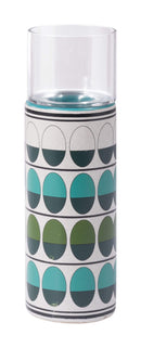 Candle Holders Glass Candle Holders - 4.1" x 4.1" x 11" Green & Teal, Ceramic & Glass, Large Candle Holder HomeRoots