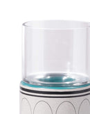 Candle Holders Glass Candle Holders - 4.1" x 4.1" x 11" Green & Teal, Ceramic & Glass, Large Candle Holder HomeRoots