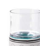 Candle Holders Glass Candle Holders - 4.1" x 4.1" x 13" Green & Teal, Ceramic & Glass, Medium Candle Holder HomeRoots
