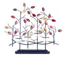 Candle Holders Votive Candle Holders - 22'.5" X 5" X 25'.5" Copper, Red And Gold Metal Tree Foiled And Lacquered Votive Holder HomeRoots