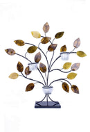 Candle Holders Votive Candle Holders - 22'.5" X 5" X 25'.5" Gold, Copper, Brown And Orange Metal Foiled And Lacquered Votive Holder HomeRoots