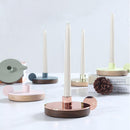 Candle Holders Wooden Candle Holders - 13" x 4.9" x 13" Copper Steel Wood Candle Holder HomeRoots