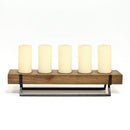Candle Holders Wooden Candle Holders - Rustic 5 Candle Holder Centerpiece HomeRoots