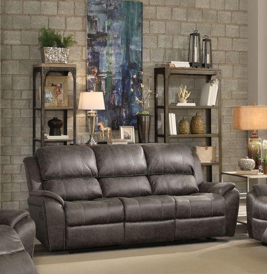 Canny Sofa (Motion), Gray Polished Microfiber-Sofas-Gray-Upholstery-JadeMoghul Inc.