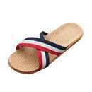 Canvas Striped Jute Slippers-W004G-JadeMoghul Inc.