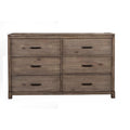Capacious 6 Drawer Dresser In Mahogany Wood, Brown-Dressers-Brown-Plantation Mahogany Solids & Okoume Veneer-JadeMoghul Inc.