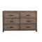 Capacious 6 Drawer Dresser In Mahogany Wood, Brown-Dressers-Brown-Plantation Mahogany Solids & Okoume Veneer-JadeMoghul Inc.