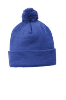 Caps Cap - Sport-Tek Solid Pom Pom Beanie. STC37 Sport-Tek