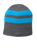 Caps Port & Company Fleece Lined Striped Beanie Cap. C922 Port & Company
