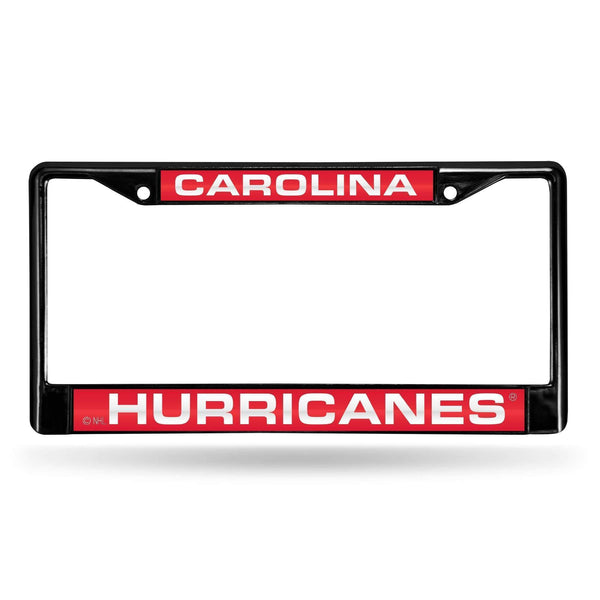 Mercedes License Plate Frame Carolina Hurricanes Black Laser Chrome Frame