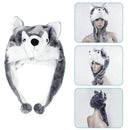 Cartoon Animal style Hood Wolf Hat Hoods Beanies Cute Fluffy kids Caps Soft Warm Scarf Earmuff Plush Huskies Hats 2016 Hot Sale--JadeMoghul Inc.