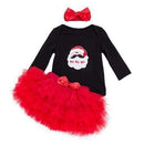 Cartoon Baby Clothing Sets Black Long Sleeve Rompers + Red Ruffle Skirts + Headband 3pcs Set Tutu Pettiskirt Girl Clothes-24Z717-3M-JadeMoghul Inc.
