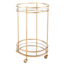Carts Bar Cart - 17.9" X 17.9" X 29.9" Gold Round Bar Cart HomeRoots