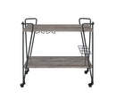Carts Kitchen Cart - 32" X 16" X 31" Black Metal Serving Cart HomeRoots