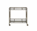 Carts Kitchen Cart - 34" X 20" X 35" Antique Brass Metal Serving Cart HomeRoots