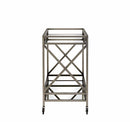 Carts Kitchen Cart - 34" X 20" X 35" Antique Brass Metal Serving Cart HomeRoots