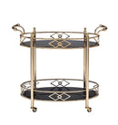 Carts Kitchen Cart - 35" X 16" X 32" Gold Metal Serving Cart HomeRoots