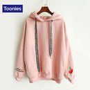 Cashmere Cute Pattern Embroidered Letter Women Hoodie-Black-XXL-JadeMoghul Inc.