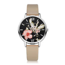 Casual Flower Silver Women Quartz Wristwatch-Beige Silver-JadeMoghul Inc.