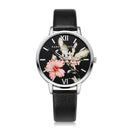 Casual Flower Silver Women Quartz Wristwatch-Black Silver-JadeMoghul Inc.