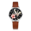 Casual Flower Silver Women Quartz Wristwatch-Brown Silver-JadeMoghul Inc.
