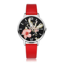 Casual Flower Silver Women Quartz Wristwatch-Red Silver-JadeMoghul Inc.