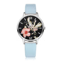 Casual Flower Silver Women Quartz Wristwatch-Sky Blue Silver-JadeMoghul Inc.