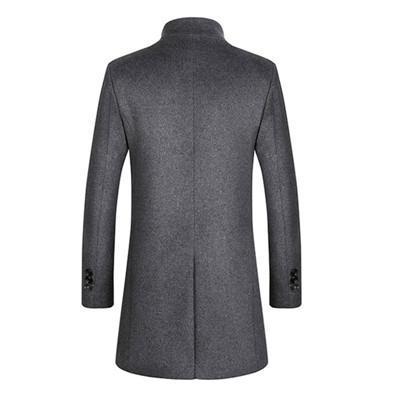 Casual Men Wool Coat - Slim Fit Longa Trench Coat-Gray-S-JadeMoghul Inc.