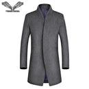 Casual Men Wool Coat - Slim Fit Longa Trench Coat-Red-S-JadeMoghul Inc.