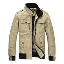 Casual Military Jacket - ALL Season Outerwear-Khaki-M-JadeMoghul Inc.