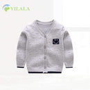 Casual Newborn Baby Sweaters Cotton Solid Baby Sweater V-Neck Long Sleeve Infant Clothes Spring Boys Sweater Baby Girls Clothin-AGrey-3M-JadeMoghul Inc.