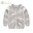 Casual Newborn Baby Sweaters Cotton Solid Baby Sweater V-Neck Long Sleeve Infant Clothes Spring Boys Sweater Baby Girls Clothin-BGrey-3M-JadeMoghul Inc.