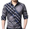 Casual Striped Men Shirt / Slim Fit Social Shirt With Long Sleeves For Men-Blue-M-JadeMoghul Inc.