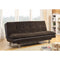 Casual Style Soothing Sofa Bed with Chrome Legs, Brown-Bedroom Furniture Sets-BROWN-PU-JadeMoghul Inc.