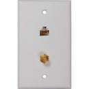 CAT-5E/6 F & Coaxial Connector Wall Plate-Cables, Connectors & Accessories-JadeMoghul Inc.
