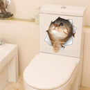 Cat Vivid 3D Smashed Switch Wall Sticker Bathroom Toilet Kicthen Decorative Decals Funny Animals Decor Poster PVC Mural Art-C-14147-JadeMoghul Inc.