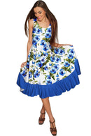 Catch Me Vizcaya Fit & Flare Cocktail Summer Dress - Women-Catch Me-XS-White/Blue-JadeMoghul Inc.