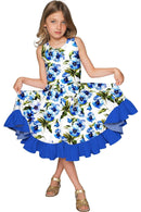 Catch Me Vizcaya Fit & Flare Midi Mother and Daughter Dress-Catch Me-18M/2-White/Blue-JadeMoghul Inc.