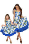 Catch Me Vizcaya Fit & Flare Midi Mother and Daughter Dress-Catch Me-18M/2-White/Blue-JadeMoghul Inc.