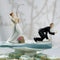 Catch of the Day Bride and Groom Cake Topper "Fishing" Bride Caucasian (Pack of 1)-Wedding Cake Toppers-JadeMoghul Inc.