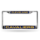 Subaru License Plate Frame Cavaliers Laser Chrome Frame Navy Background With Yellow Letters